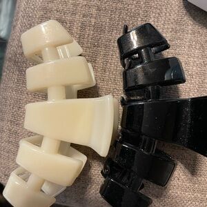 Cream and Black Hair Claw Clips
